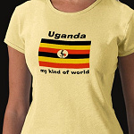Uganda Flag Map Text Ladies Baby Doll