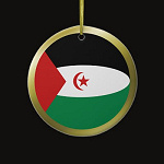 Western Sahara Fisheye Flag Ornament