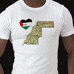 Western Sahara Flag Heart Map Fitted AA T-Shirt