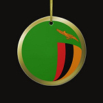 Zambia Fisheye Flag Ornament
