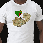 Zambia Flag Heart Map Fitted AA T-Shirt