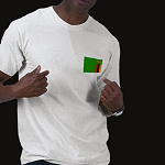 Zambia Flag Map Basic T-Shirt