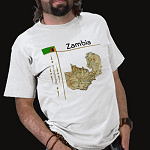 Zambia Flag Map Title Basic T-Shirt