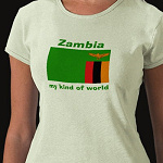 Zambia Flag Map Text Ladies Baby Doll