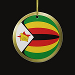 Zimbabwe Fisheye Flag Ornament