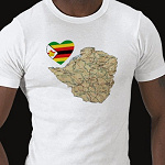 Zimbabwe Flag Heart Map Fitted AA T-Shirt