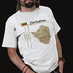 Zimbabwe Flag Map Title Basic T-Shirt