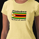 Zimbabwe Flag Map Text Ladies Baby Doll